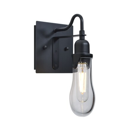 Besa Lighting Wish Wall, Clear, Black, 1x4W LED Filament 1WG-WISHCL-EDIL-BK